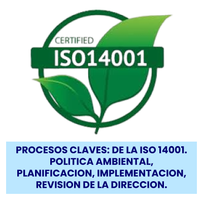 PROCESOS CLAVES: DE LA ISO 14001. POLITICA AMBIENTAL, PLANIFICACION, IMPLEMENTACION, REVISION DE LA DIRECCION.